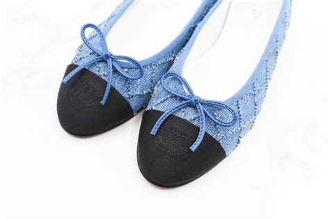 chanel denim ballet flats